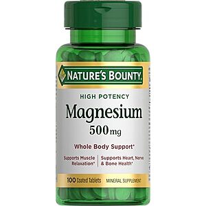 [SnS, AC] $3.15* | 100-Count Nature's Bounty 500mg Magnesium Supplement Coated Tablets at Amazon