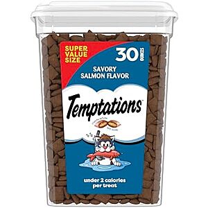 30-Oz Temptations Classic Crunchy and Soft Cat Treats (Savory Salmon Flavor) $8.05 w/ Subscribe & Save