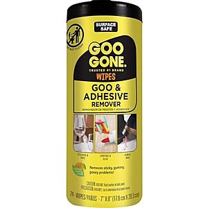 [SnS] $6.64 | 24-Count Goo Gone Clean Up Wipes Adhesive Remover at Amazon