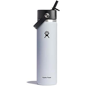 $19.98 | 24-Oz Hydro Flask Wide Mouth Vacuum Insulated Stainless Steel Water Bottle (White) at Amazon