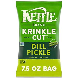 [SnS, AC] $1.69* | 7.5-Oz Kettle Brand Potato Chips (Krinkle Cut Dill Pickle) at Amazon
