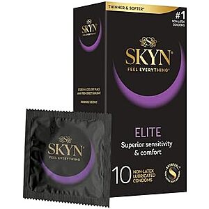 [SnS, AC] $6.14 | 10-Count SKYN Elite Ultra-Thin, Lubricated Latex-Free Condoms​ at Amazon