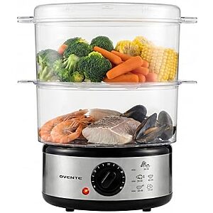 $18.18* | 5-Quart Ovente 2-Tier Stackable Electric Food Steamer (Silver) at Amazon