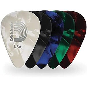 25-Pack D'Addario Celluloid Heavy 1mm Guitar Picks (Assorted) $5 