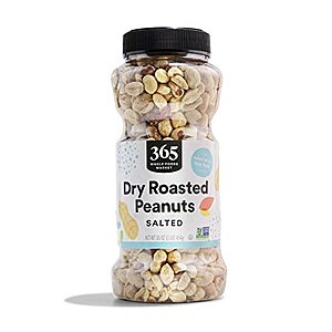 16-Oz 365 by Whole Foods Market Dry Roasted & Salted Peanuts $2.55 w/ S&S