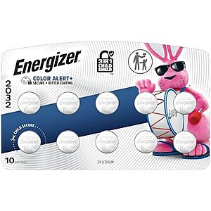 10pk Energizer CR2032 3V Lithium Coin Batteries $6.60 w/ S&S