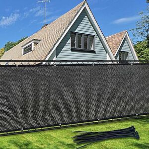 6' x 50' TOTU Privacy Screen Net Fence Cover (Black) $28 