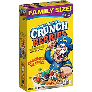 20.5-oz Cap'n Crunch Cereal (Crunch Berries) 6 for $16.10 w/ S&S