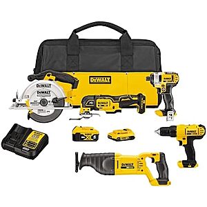 [AC] $399 | DEWALT Tools 5 Tool Power Tool Combo Kit, Cordless Drill Impact Driver Saw Oscillating Multi-tool Set with 20V MAX Battery and Charger (DCK551D1M1) at Amazon