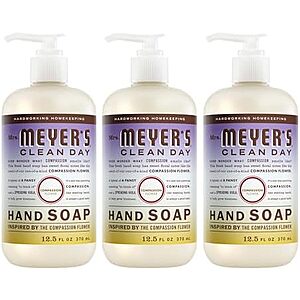 3-pk 12.5-oz Mrs. Meyer's Clean Day Hand Soap (Compassion Flower) $9.35 w/ S&S