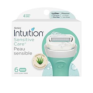 Select Accts: 6-Ct Schick Intuition Women's Razor Blades Refill w/ Organic Aloe $7 w/ S&S
