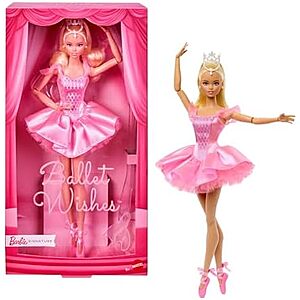 $22.49 | Barbie Signature Ballet Wishes Doll, Collectible Fashion Doll in Satiny, Pink Tutu with Blonde Hair and Giftable Packaging at Amazon