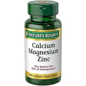 100-Ct Nature's Bounty Calcium Magnesium & Zinc Caplets 2 for $4.65 w/ S&S