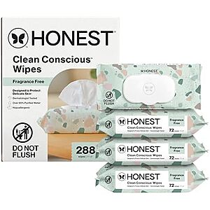 [SnS, AC] $25.69 | 2 &times; 4-Pack 72-Count The Honest Company Clean Conscious Multi-Use Wipes ($12.84 each) at Amazon