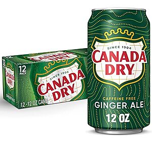 12-Pk 12-Oz Canada Dry Ginger Ale Soda $4.75 w/ S&S