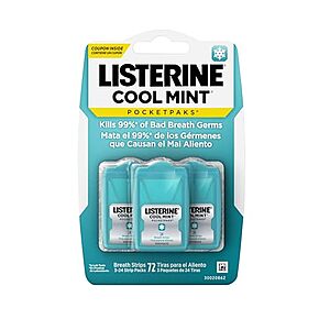 [SnS, AC] $2.78* | 72-Count Listerine PocketPaks Breath Strip (Cool Mint) at Amazon