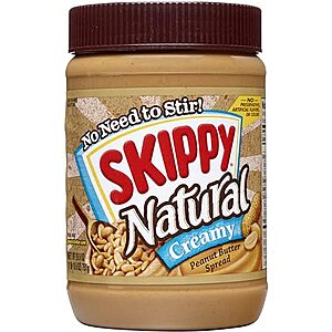 Select Accounts: 26.5oz SKIPPY Natural Creamy Peanut Butter $2.60 w/ S&S
