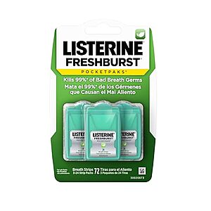 [SnS, AC] $3.01 | 2 &times; 3-Pack 24-Count Listerine Freshburst Pocketpaks Breath Strips ($1.50 each) at Amazon