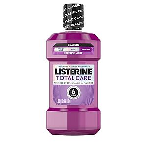[SnS, AC] $4.85* | 1L Listerine Total Care Anticavity Fluoride Mouthwash (Intense Mint) at Amazon