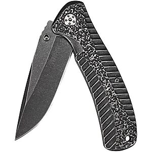 $22.39 | Kershaw Starter Folding Pocket Knife (1301BW); 4Cr14 Steel Blade With Black-Oxide BlackWash Finish at Amazon