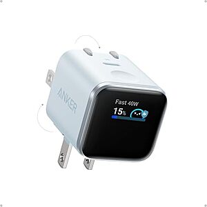 Anker Nano 45W USB C Smart Display GaN Wall Charger $28