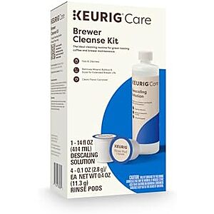 Keurig Brewer Cleanse Kit w/ Descaling Solution & Rinse Pods $7.50