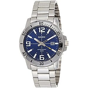 42.5mm Casio Men's Diver Style Stainless Steel Watch (Blue Dial) $32.95 