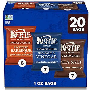 Select Accounts: 20-Ct 1-Oz Kettle Brand Potato Chips (Variety Pack) $7.40 w/ S&S