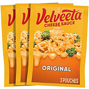 Select Accounts: 3-Pk 4-Oz Velveeta Original Cheese Sauce Pouches $2.30 w/ S&S