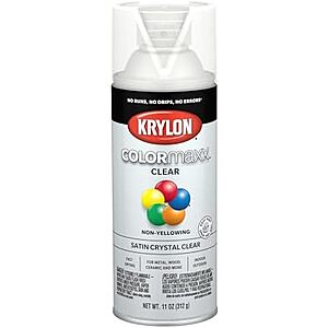 | 11-Oz Krylon COLORmaxx Acrylic Clear Finish for Indoor/Outdoor Use (Satin Crystal Clear) at Amazon