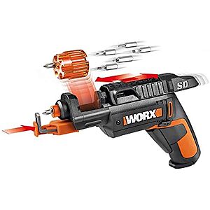 | WORX 4V Rechargeable Cordless Power Screwdriver Set with 6 Bits, Screw Holder, Charger (WX255L) at Amazon