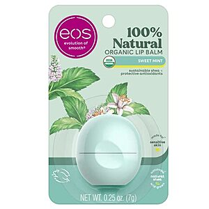 0.25-Oz eos 100% Natural & Organic Lip Balm (Sweet Mint) $1.95 w/ S&S