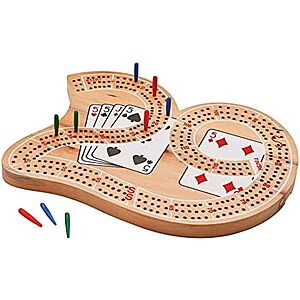 [AC] $9 | Mainstreet Classics Wooden 29" Cribbage Board Game Set for 2-4 Players at Amazon