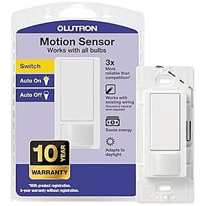 $15.77* | Lutron Maestro Motion Sensor Light Switch (2-Amp Single Pole) at Amazon
