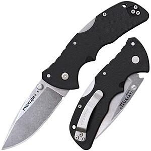 $35.99 | COLD STEEL Mini Recon 1 3" AUS10A Razor-Sharp Blade 4" GFN Handle Tactical Folding Knife w/Tri-Ad Lock, Ambidextrous Pocket/Belt Clip at Amazon