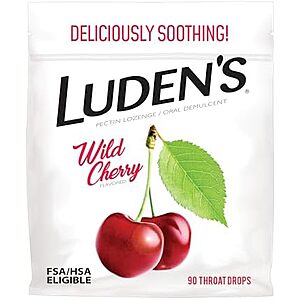 Select Accounts: 90-Ct Luden's Throat Lozenge (Wild Cherry) $2.45 w/ S&S