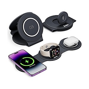 Hicober 18W Wireless 3-in-1 Magnetic Foldable Apple Device Charging Station $7 + Free S&H w/ Prime