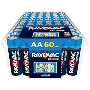Select Accts: 60-Ct Rayovac AA Alkaline Batteries $10.60 w/ S&S