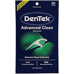 Select Accounts: 90-Ct DenTek Advanced Clean Floss Picks $1.40 w/ S&S