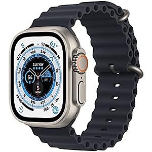 $319* | Apple Watch Ultra [GPS + Cellular 49mm] Titanium Case with Midnight Ocean Band, One Size (Renewed Premium) + 10% Back w/ Prime Visa Card at Amazon