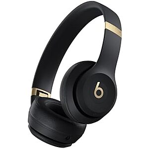 $109.95 | Beats Solo 4 - Wireless On-Ear Bluetooth Headphones, Black & Gold at Amazon