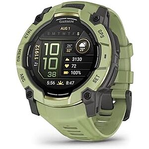 $349.99 | 50-mm Garmin Instinct 3 Rugged Outdoor GPS Smartwatch (Fern Green with Fern Green Band, AMOLED) at Amazon