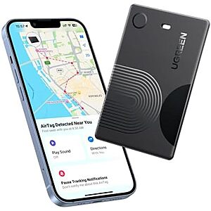 * | UGREEN FineTrack Slim Wallet Bluetooth Tracker Card (iOS Only) at Amazon