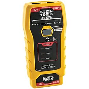 Select Locations: Klein Tools VDV526-100 Network LAN Cable Tester $21 