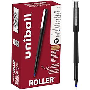 12-Pk 0.5mm Uni-Ball uni Roller Ball Stick Pens (Blue) $6.25 