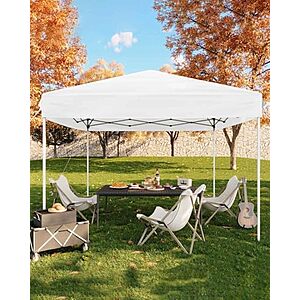 $59.98* | GarveeLife 10'x10' Pop Up Canopy Tent w/ 3 Adjustable Height, 4 Sandbags & Carrying Bag (White) at Amazon