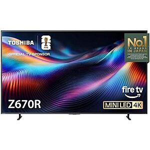 $1197.99 | Toshiba 75" Z670 Series Mini-LED 4K UHD Smart Fire TV (75Z670R, 2026 New) at Amazon