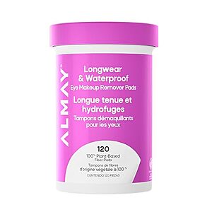 [SnS, AC] $3.23 | 120-Count Almay Biodegradable Makeup Remover Pads (Longwear & Waterproof) at Amazon