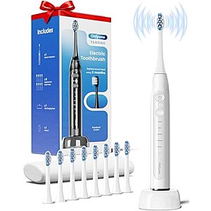 [AC] $8.99* | Onlyone Rechargeable Sonic Electric Toothbrush w/ 8 Brush Heads at Amazon