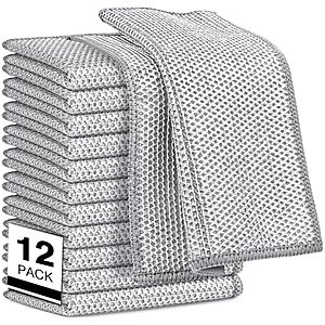 [Prime] $3.99* | 12-pk 7"x8" AIDEA Non-Scratch Wire Dishcloths at Amazon